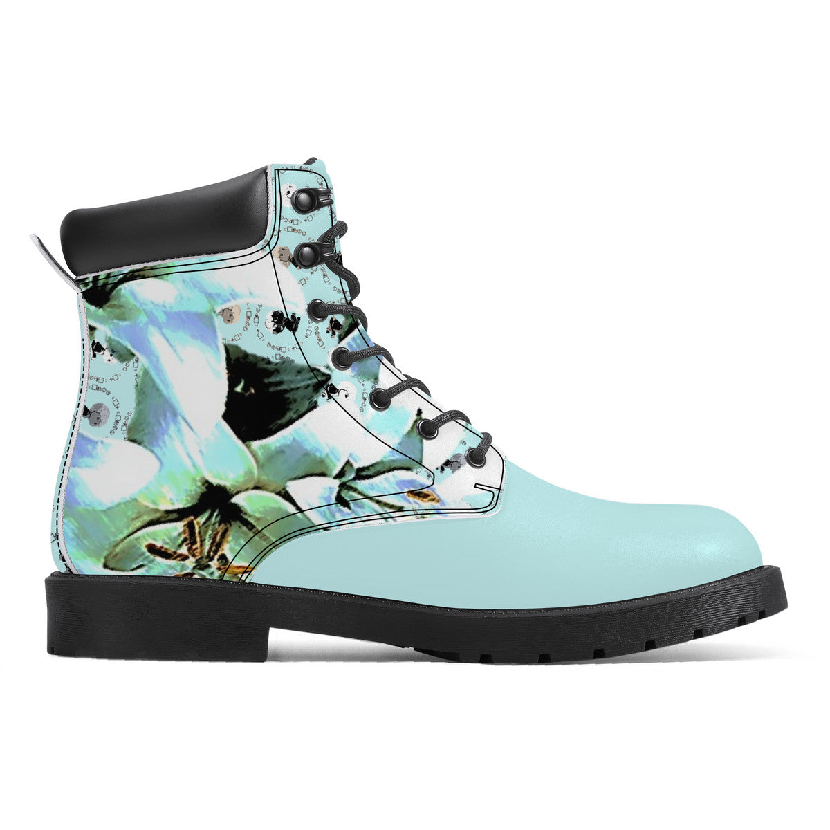 Blue Lily Synthetic Leather Boots