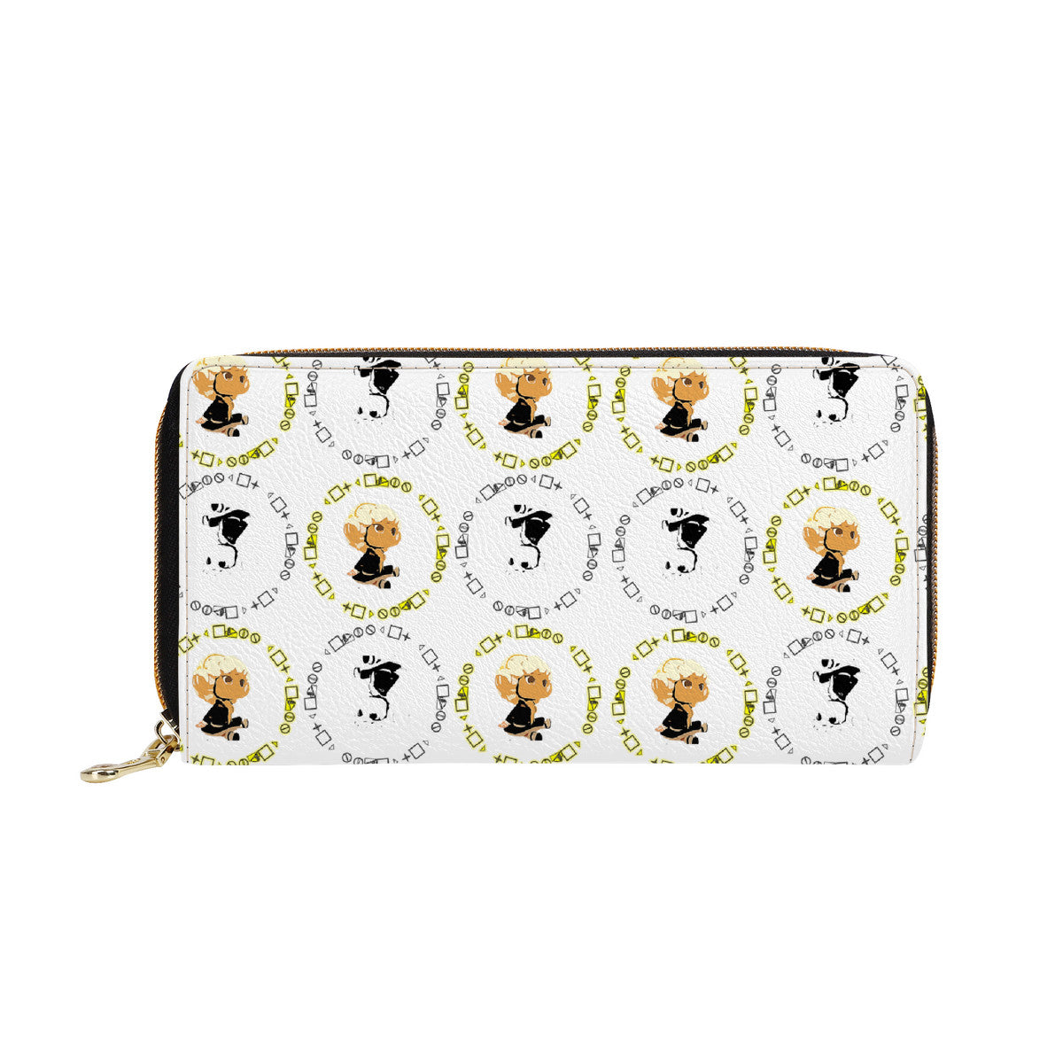 Branded Zipper Purse Clutch Bag