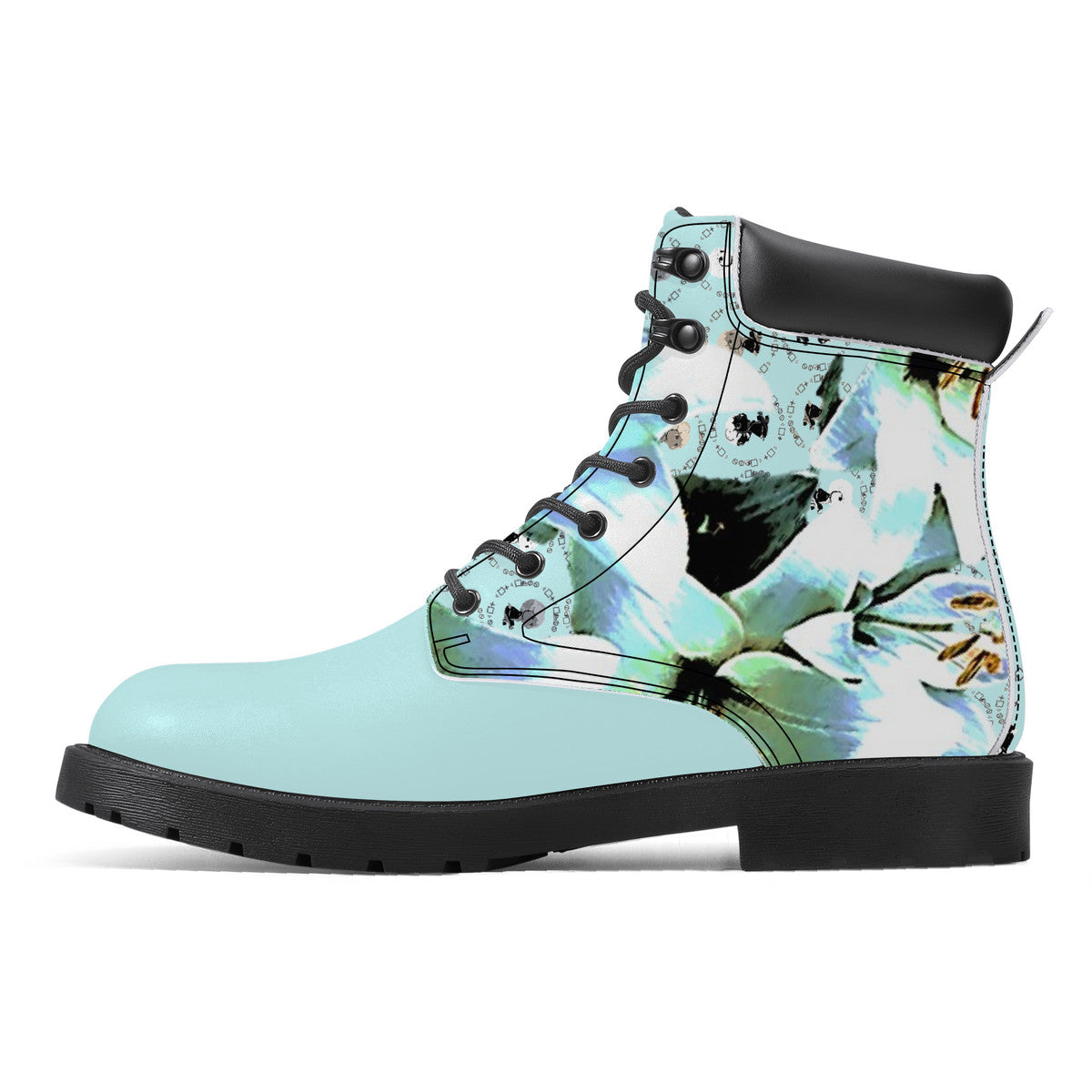 Blue Lily Synthetic Leather Boots