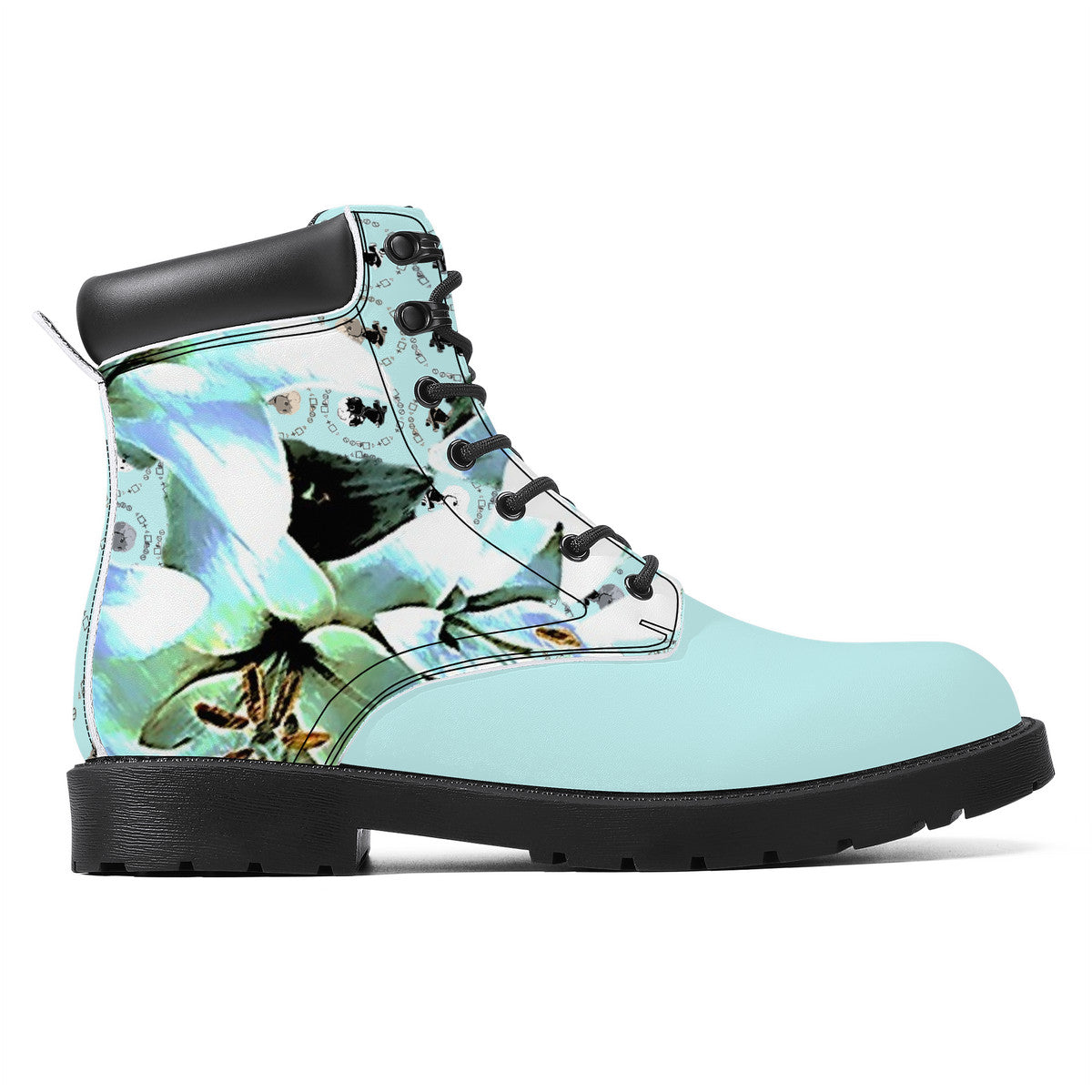 Blue Lily Synthetic Leather Boots