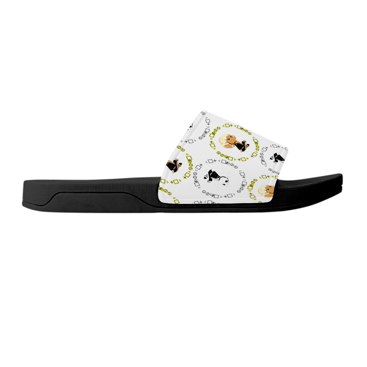 Branded Slide Sandals - Black