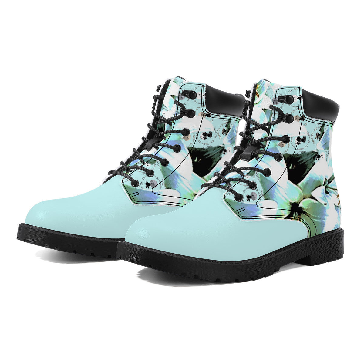 Blue Lily Synthetic Leather Boots