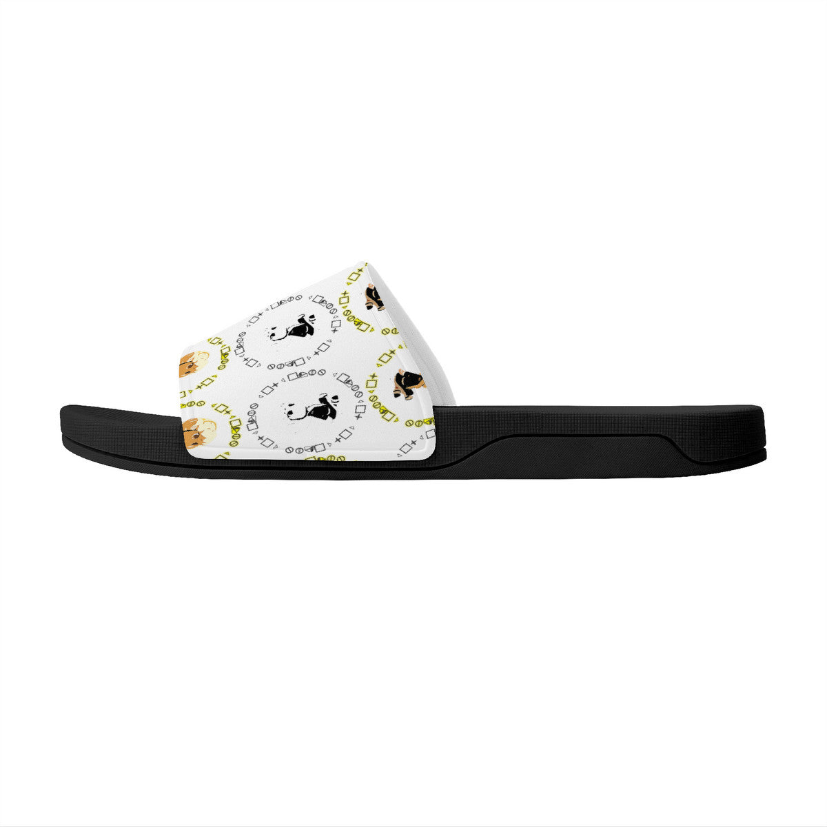 Branded Slide Sandals - Black