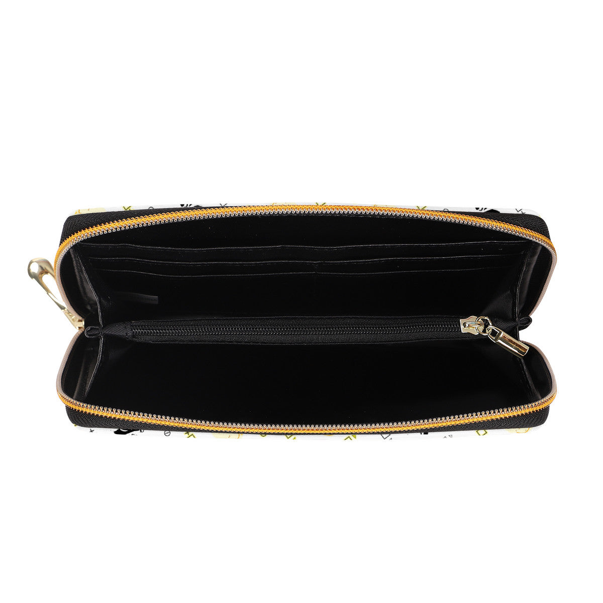 Branded Zipper Purse Clutch Bag