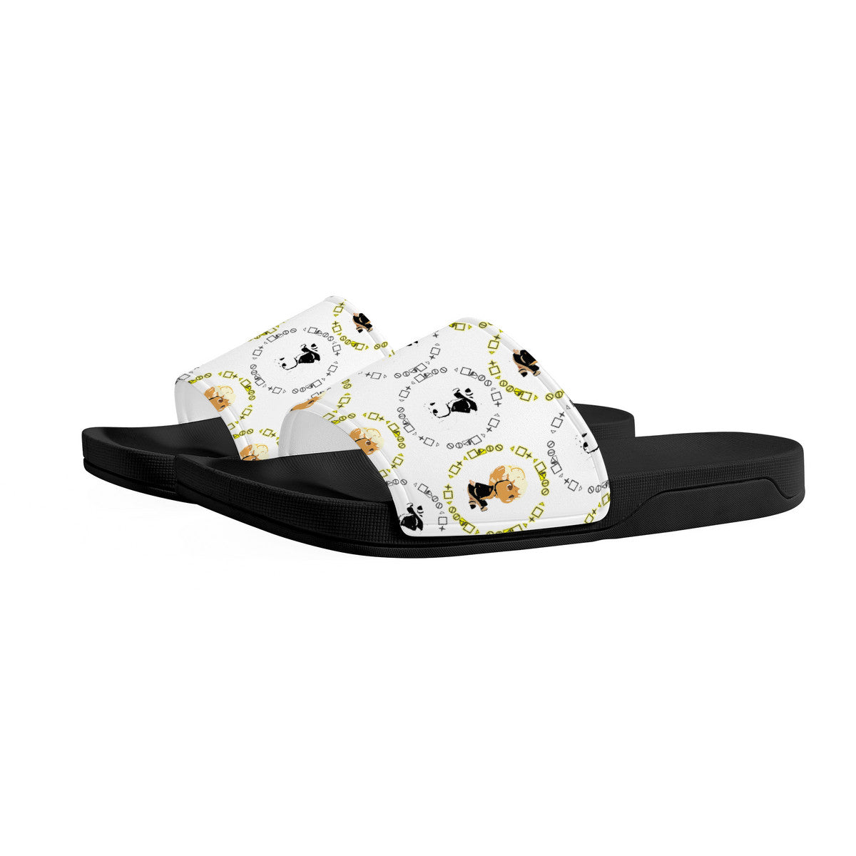 Branded Slide Sandals - Black