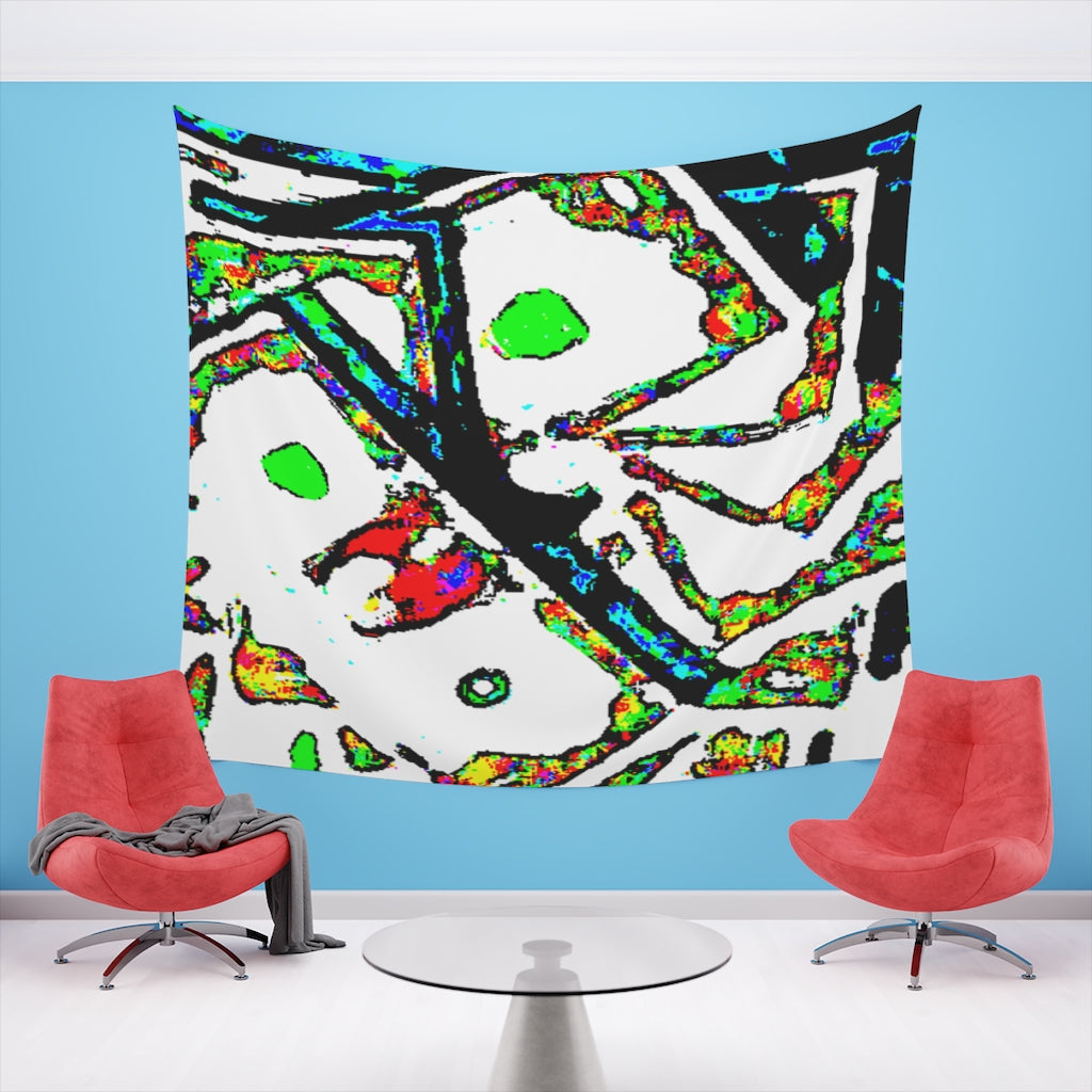 Painted Money Printed Wall Tapestry