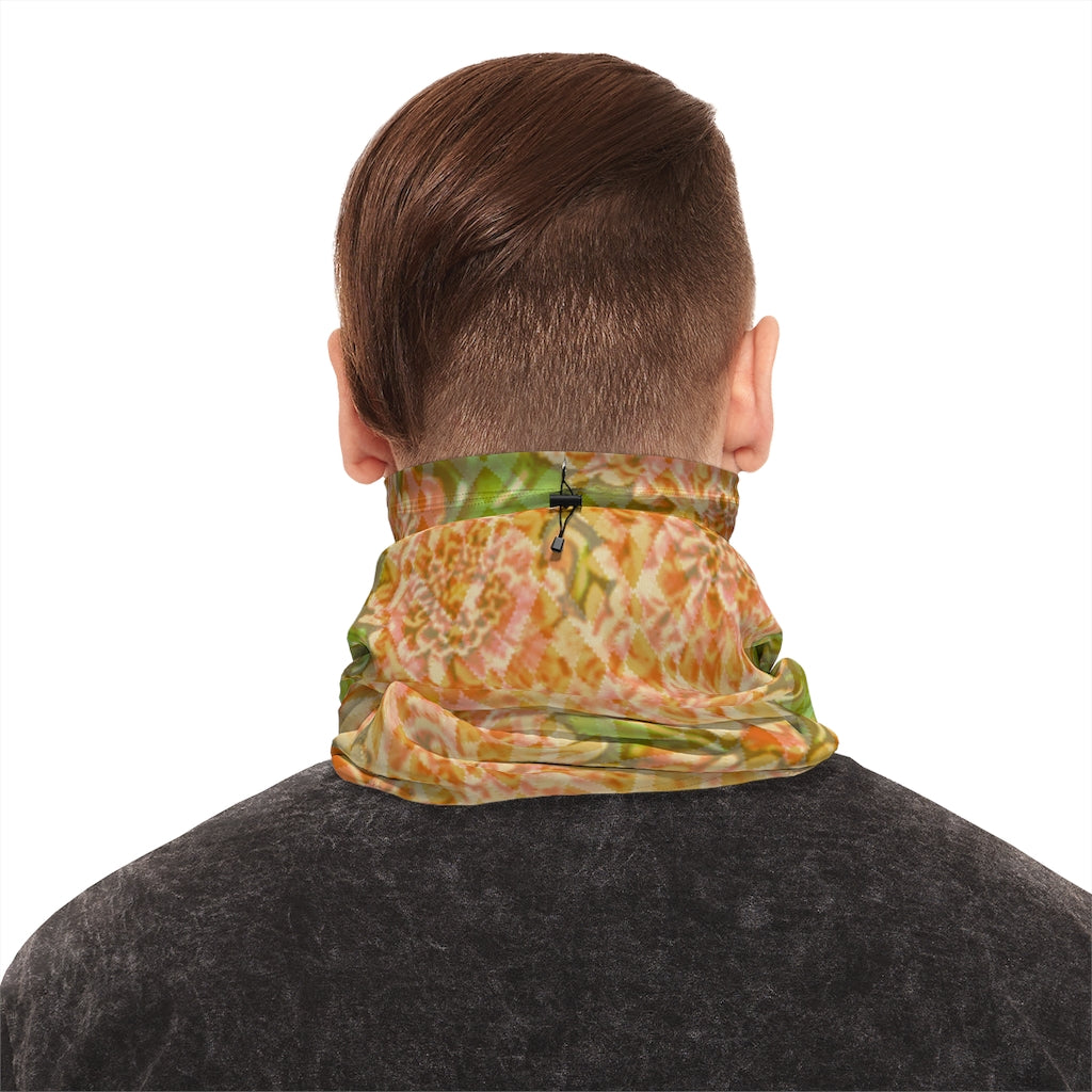 Floral Winter Neck Gaiter With Drawstring