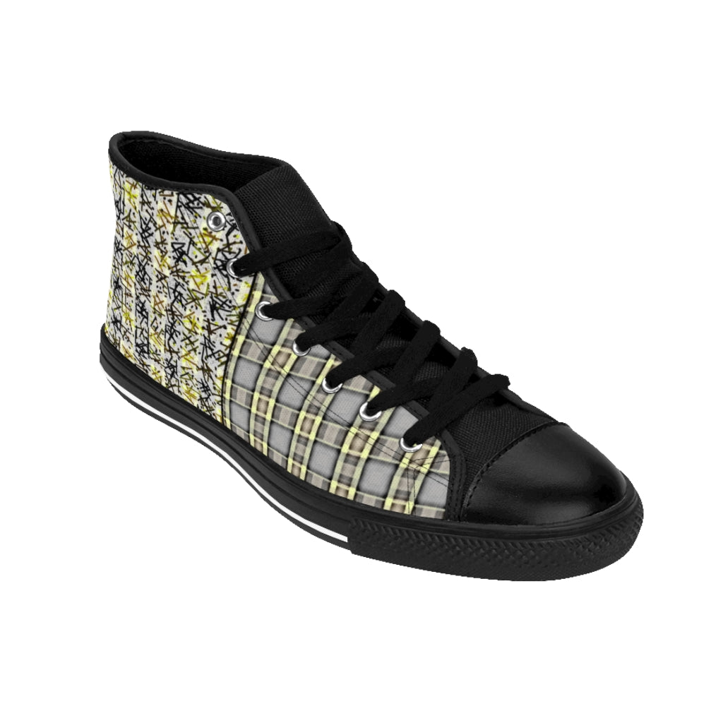 Patchwork Plad Women's High-top Sneakers