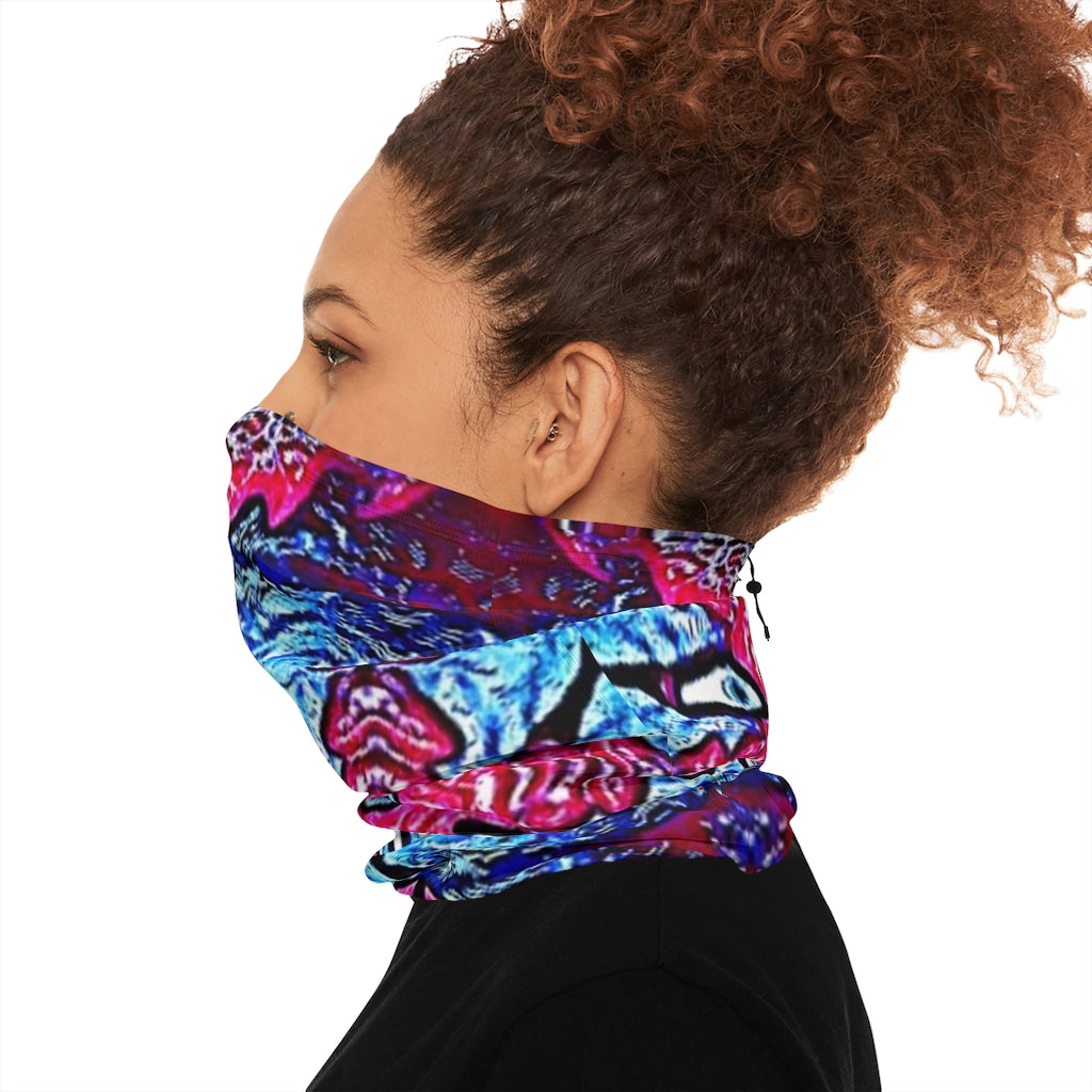 Multi-Colored Winter Neck Gaiter With Drawstring