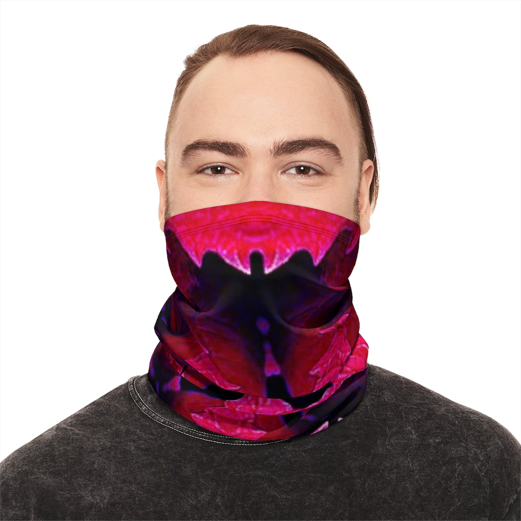 Red Winter Neck Gaiter With Drawstring