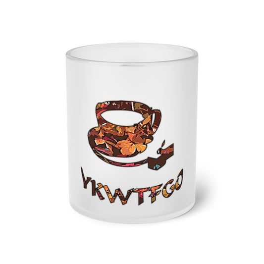 Graphic "Coffee" Frosted Glass Mug