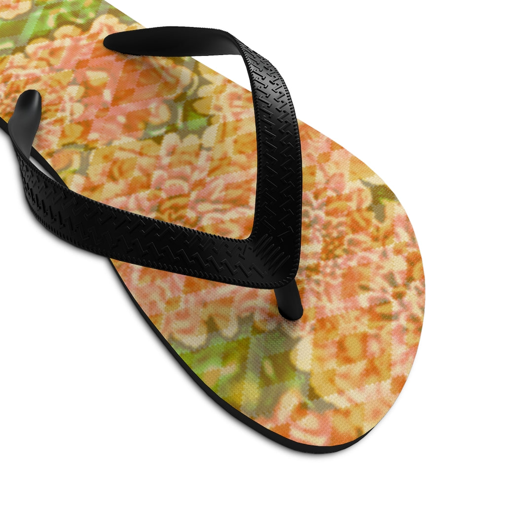 Faded Floral Unisex Flip-Flops