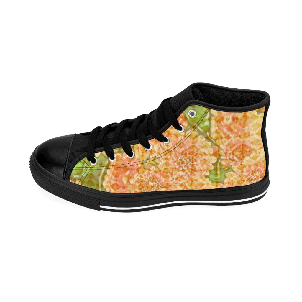 Branded faded floral Women's High-top Sneakers