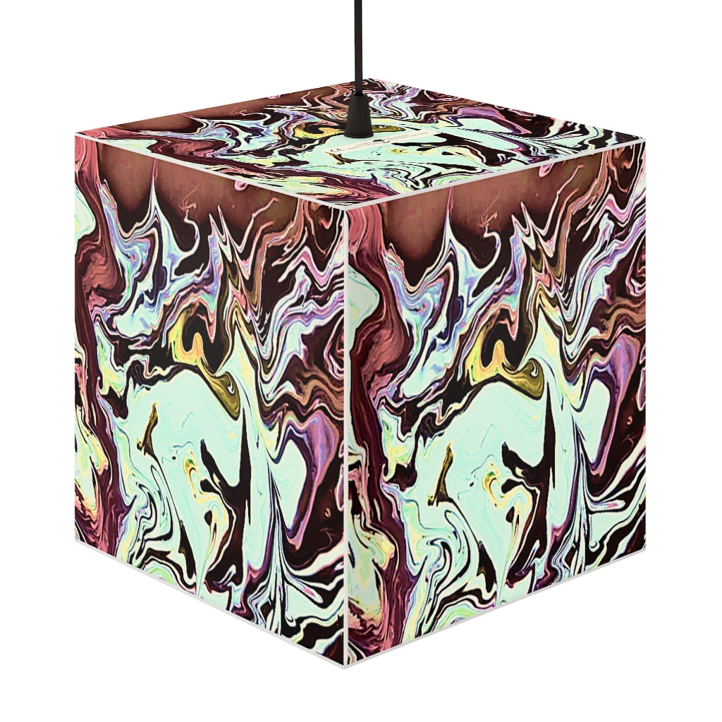 CDEJ Turquoise Marble Light Cube Lamp