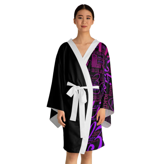 Branded Long Sleeve Kimono Robe