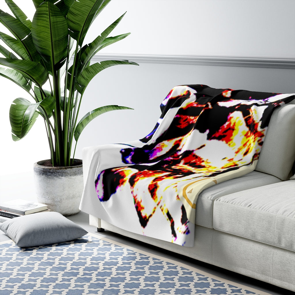 Branded Floral Sherpa Fleece Blanket