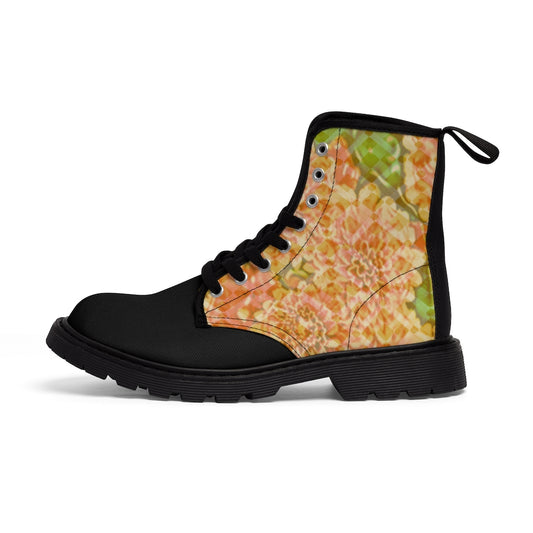 Faded Branded Floral Men's Canvas Boots