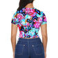 Neon Floral Side Button Cropped Tee