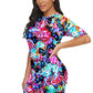 Neon Floral Just Threw It On Dress