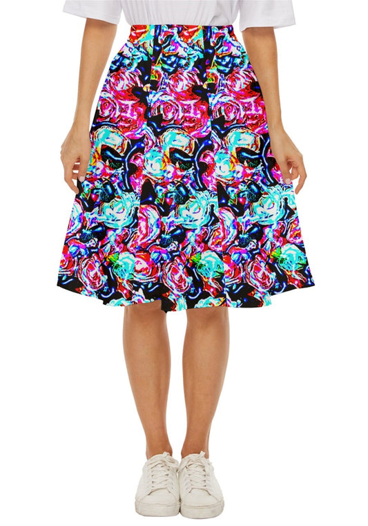Neon Floral Classic Short Skirt