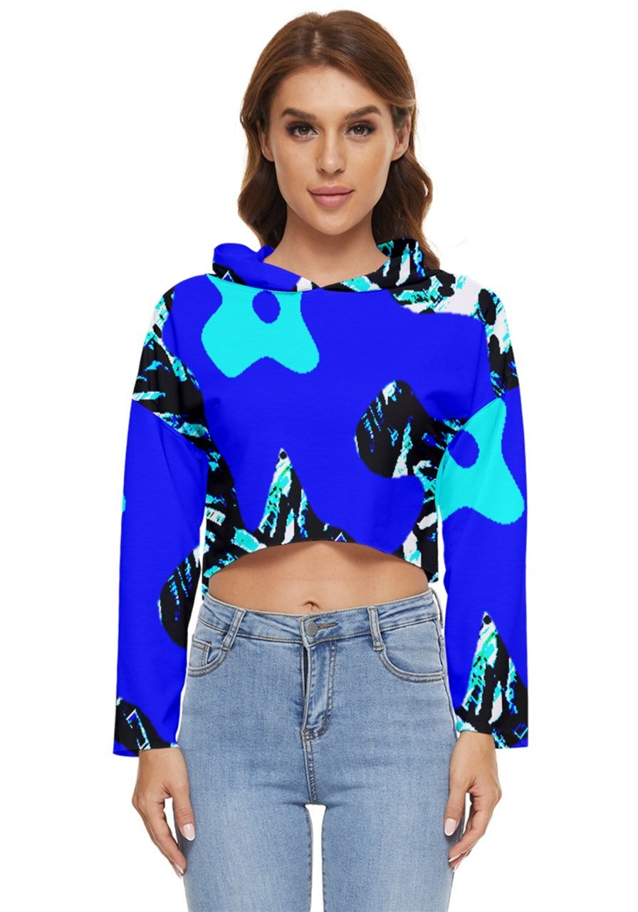 Abstract Tropical Women's Lightweight Cropped Hoodie