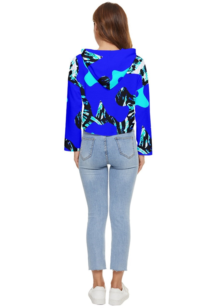 Abstract Tropical Women's Lightweight Cropped Hoodie