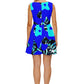 Abstract Tropical Sleeveless Button Up Dress