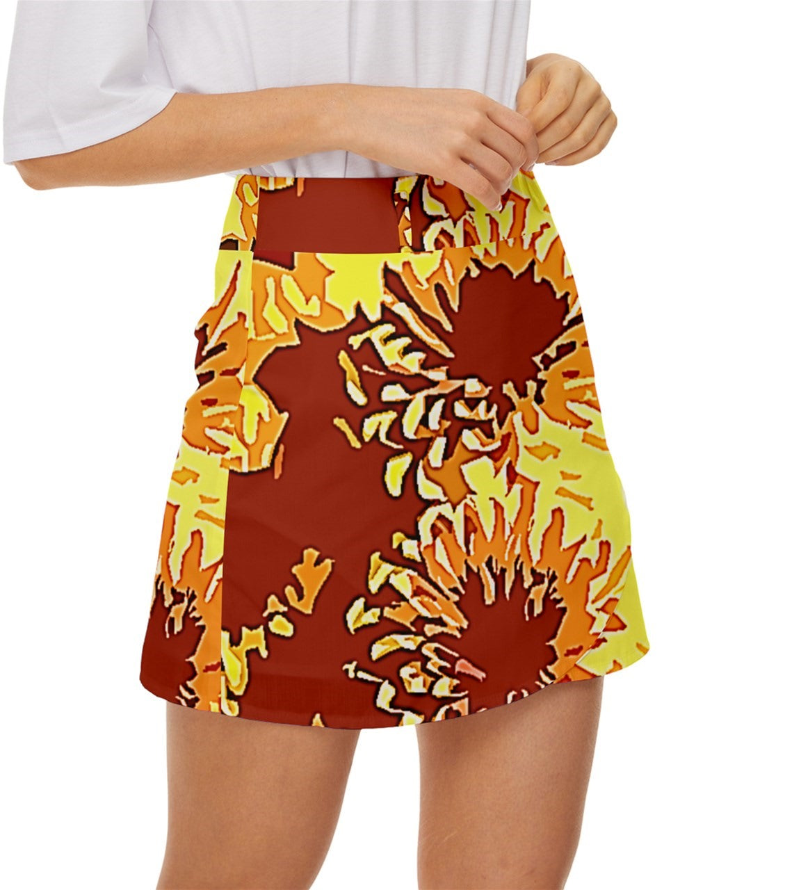 Sunflowers Mini Front Wrap Skirt