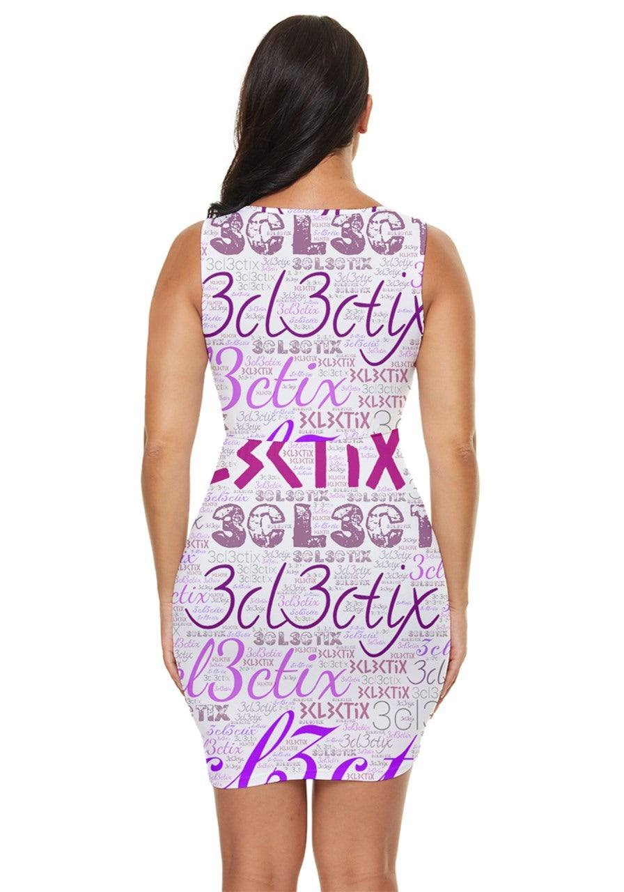 3cl3ctix WordArt Draped Bodycon Dress