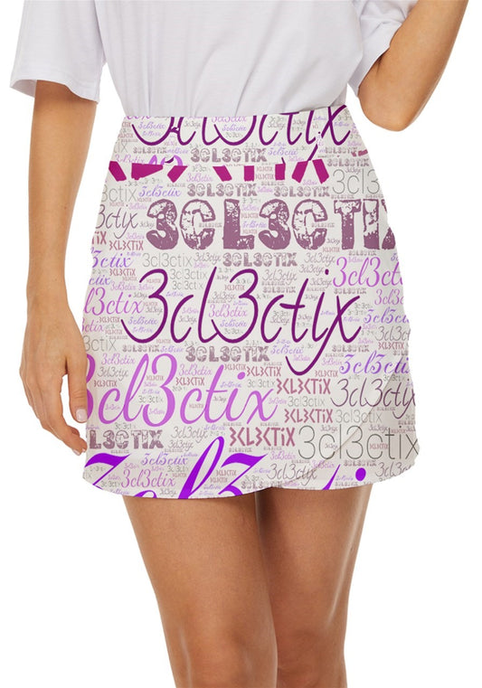 3cl3ctix WordArt Mini Front Wrap Skirt