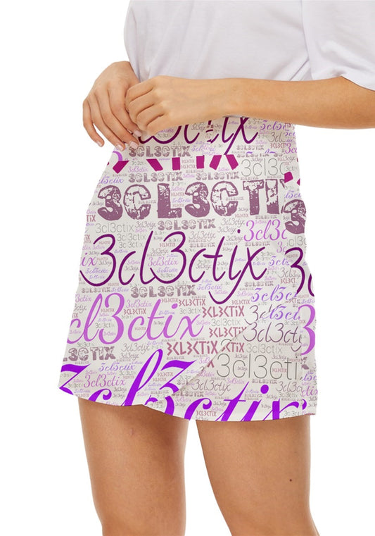 3cl3ctix WordArt Mini Front Wrap Skirt