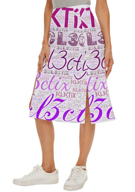 3cl3ctix WordArt Midi Panel Skirt