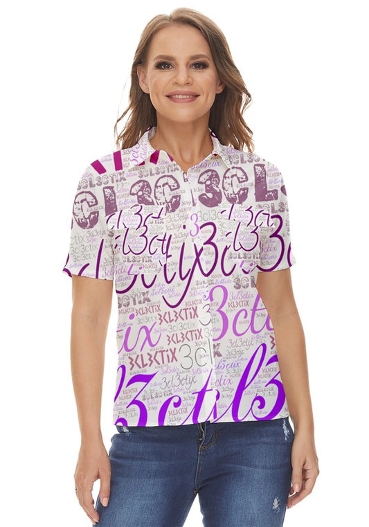 3cl3ctix WordArt Women's Short Sleeve Double Pocket Shirt