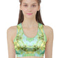 Green Marble Sports Bra with Border