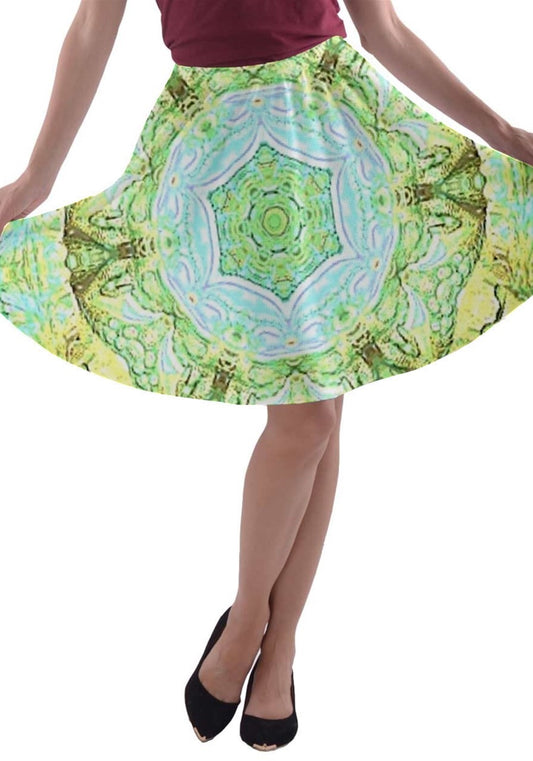 Green Marble A-line Skater Skirt