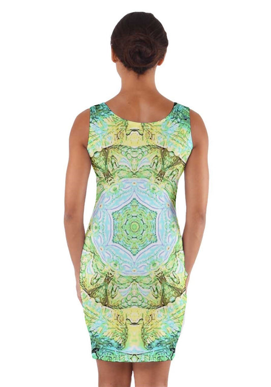 Green Marble Wrap Front Bodycon Dress