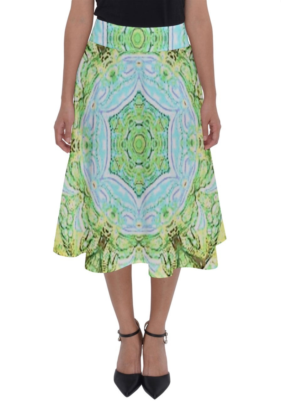 Green Marble Perfect Length Midi Skirt