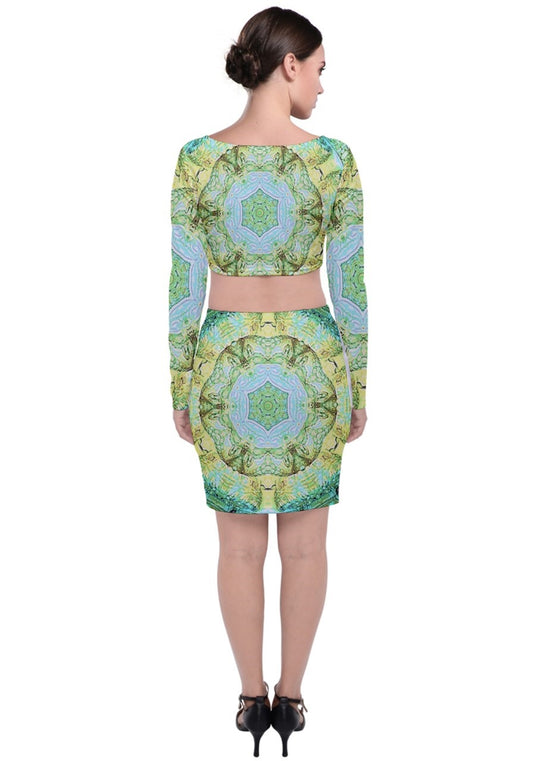 Green Marble Top and Skirt Sets