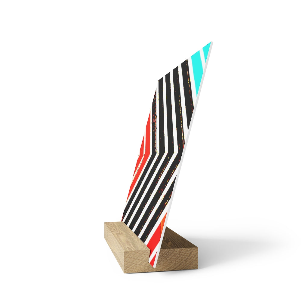 Abstract Stripped Gallery Board with Stand