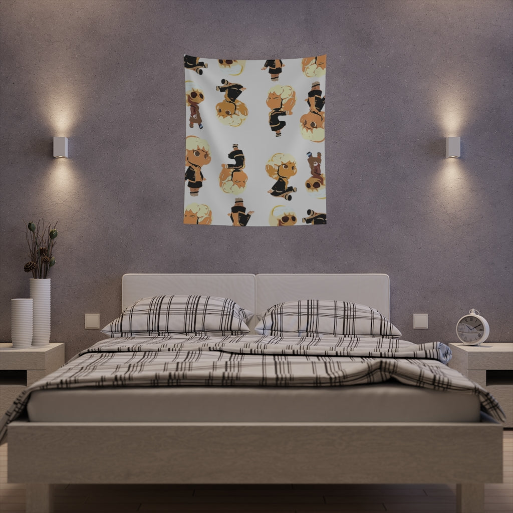 White Printed Wall Tapestry