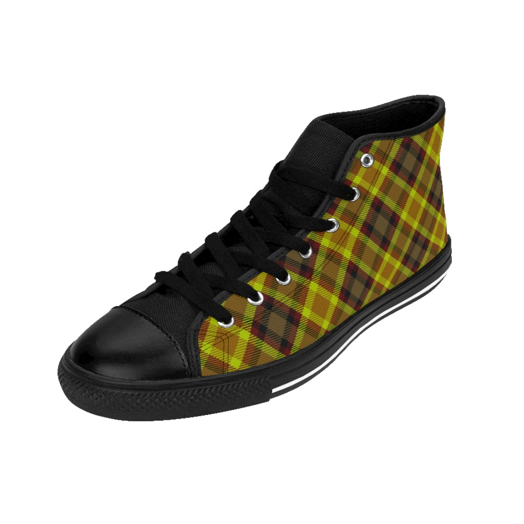 Branded Plad Men's High-top Sneakers