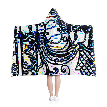 Faux Baroque Print Hooded Blanket