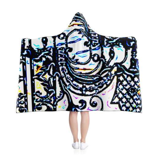Faux Baroque Print Hooded Blanket