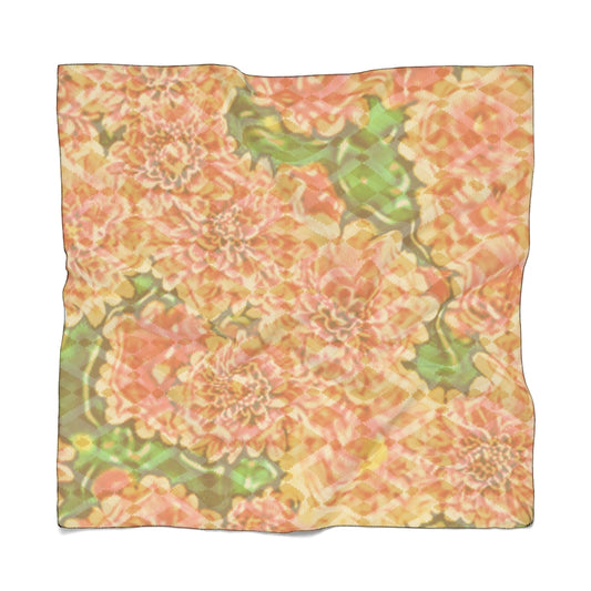 Faded Floral Poly Scarf