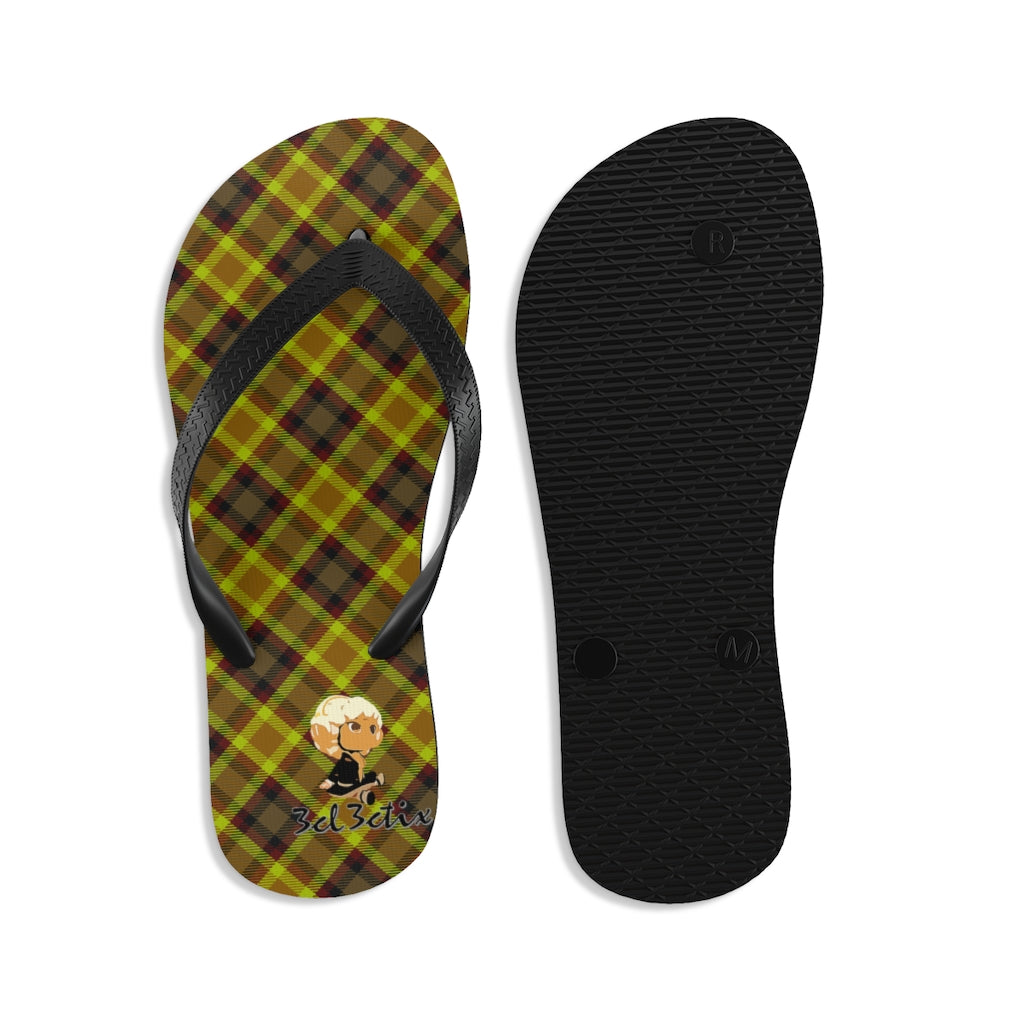 Branded Plad Unisex Flip-Flops