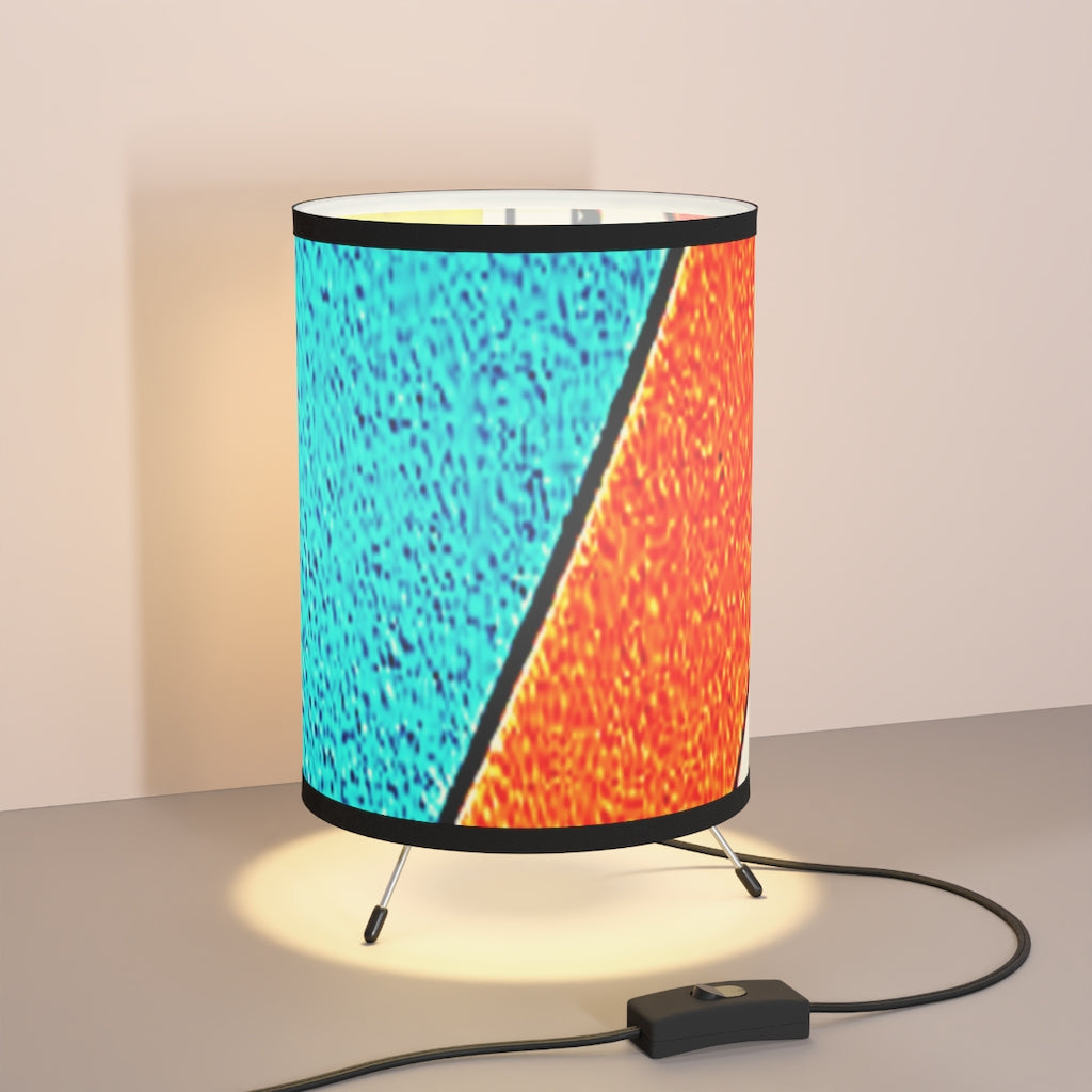 Abstract Tripod Lamp with High-Res Printed Shade, US\CA plug