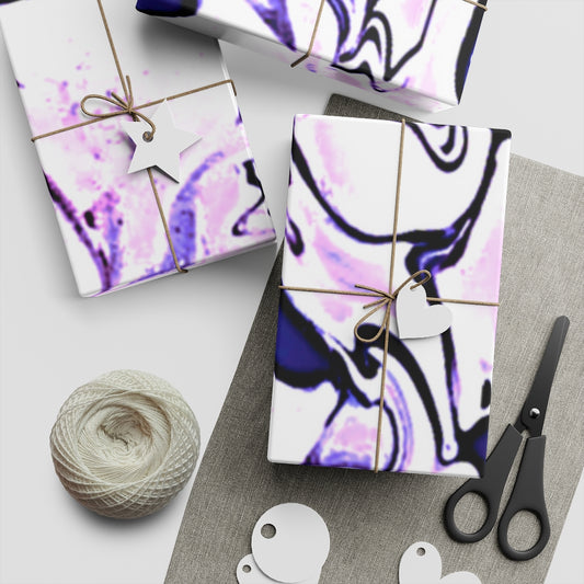 CDEJ Purple Marble Gift Wrapping Paper Sheets, 1pcs