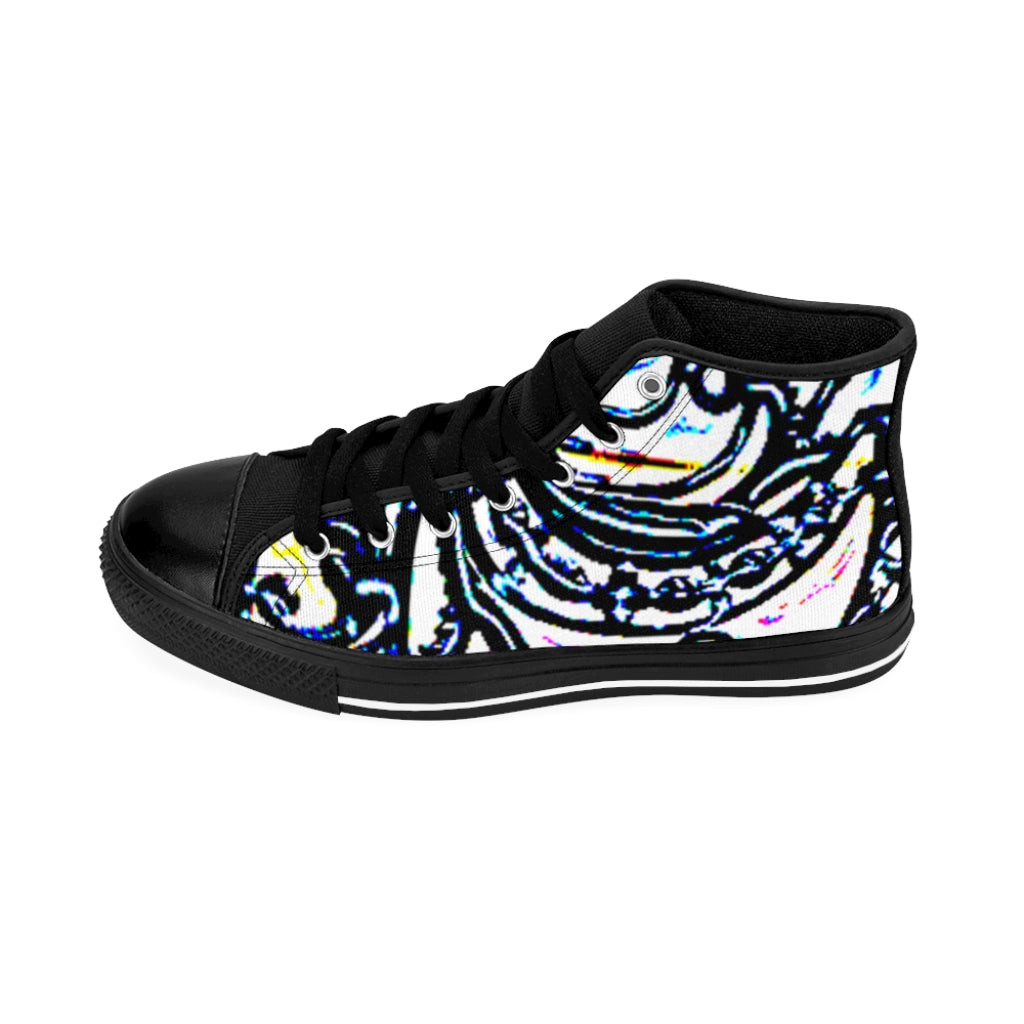 Faux Baroque Print Men's High-top Sneakers