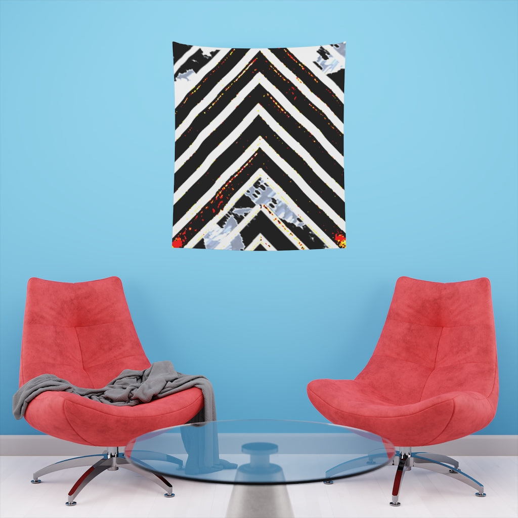 Stripped Printed Wall Tapestry