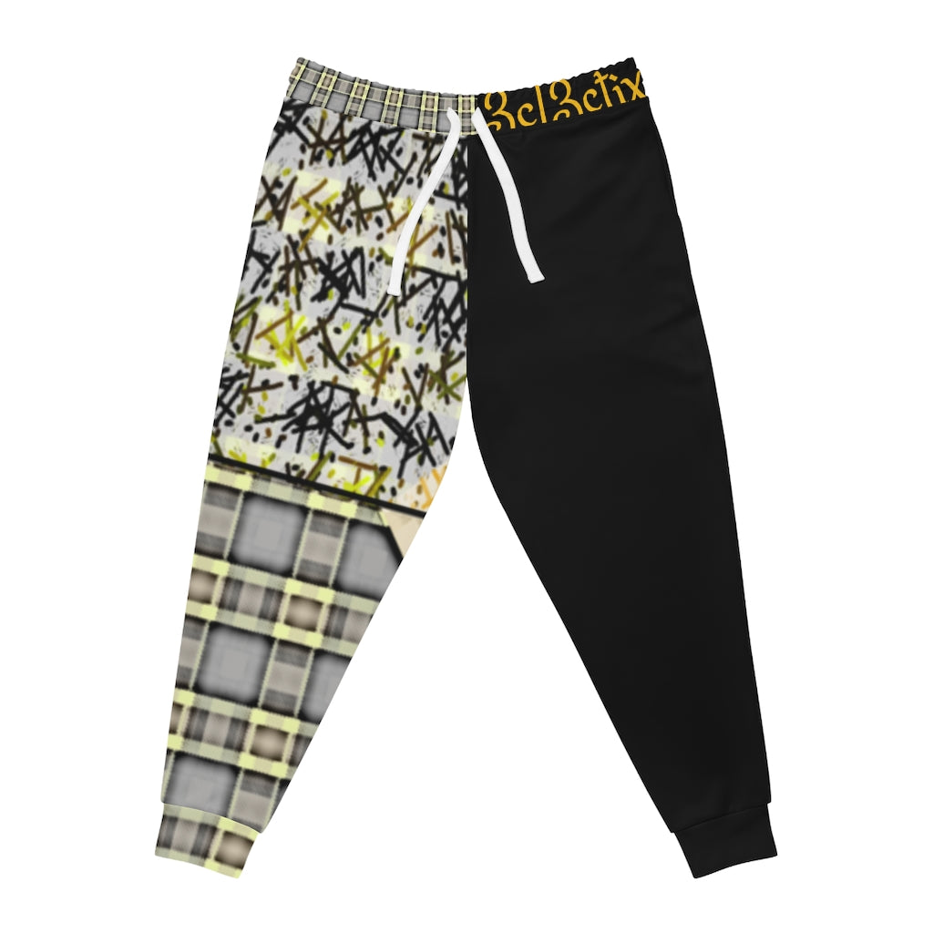 Branded Patchwork Plad Athletic Joggers (AOP)